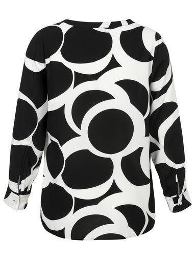 Via Appia blouse zwart, detailfoto