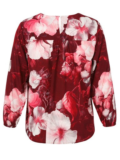 Via Appia blouse bordeaux, detailfoto