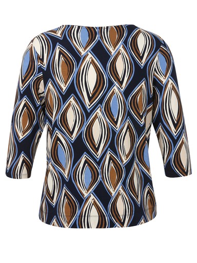 Via Appia shirt met grafische print Blauw, detailfoto