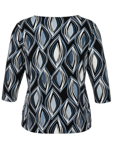 Via Appia shirt met grafische print Marine, detailfoto