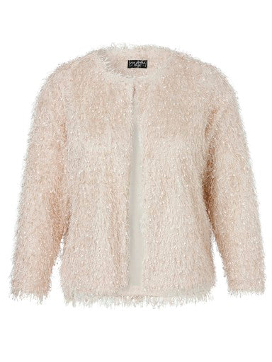Via Appia jasje met franjes beige