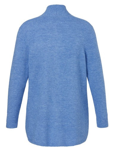 Via Appia gebreid vest Blauw, detailfoto