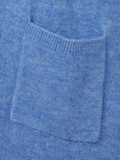 Via Appia gebreid vest Blauw, detailfoto