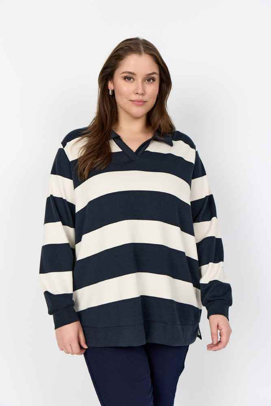 Wasabi Polo lange mouw W20520 Zwart