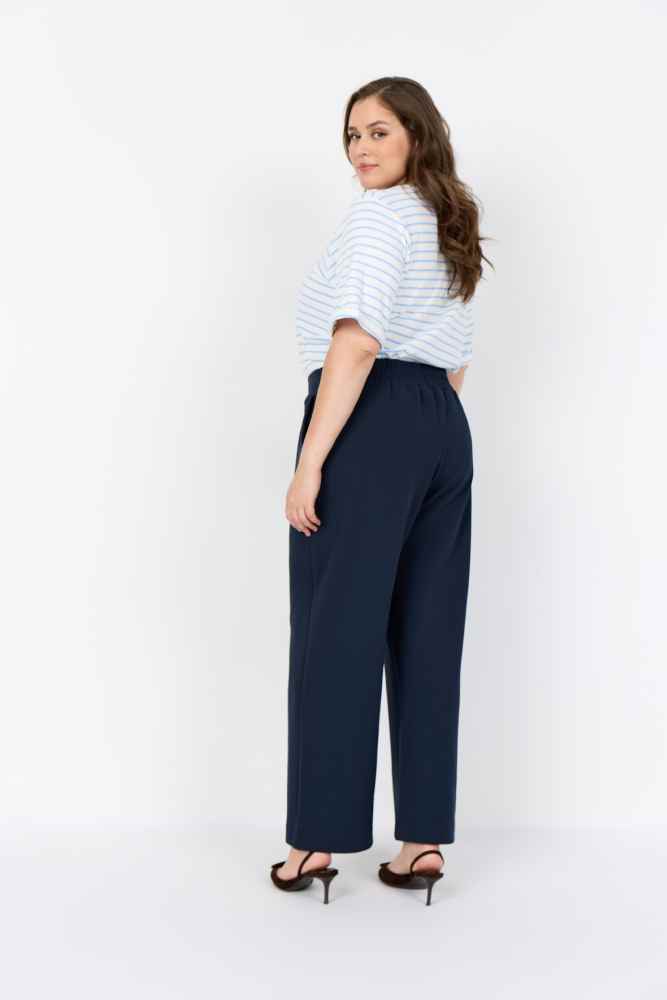 Wasabi broek wide leg, blauw, detailfoto