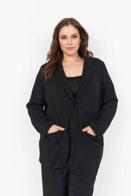 Wasabi blazer met glitter W20452 Zwart