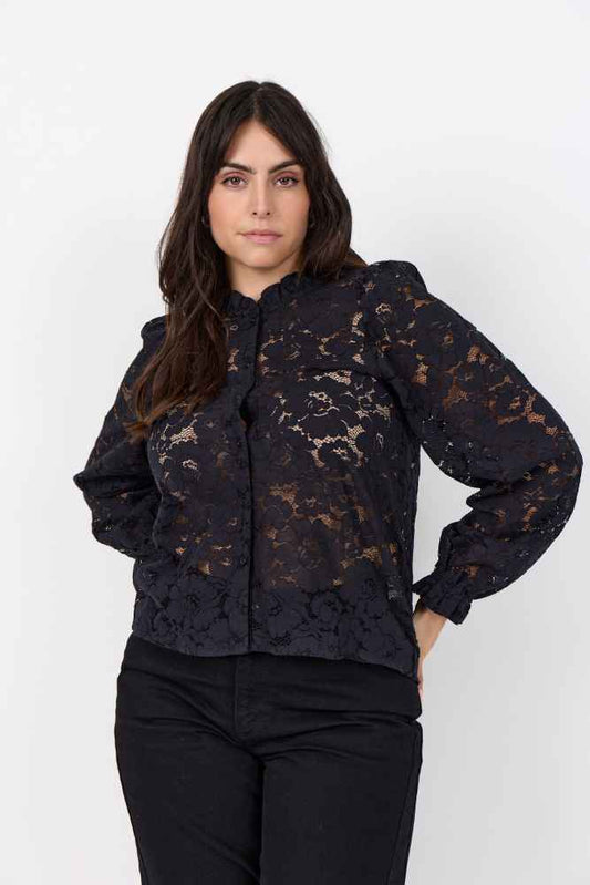 Wasabi kanten blouse zwart