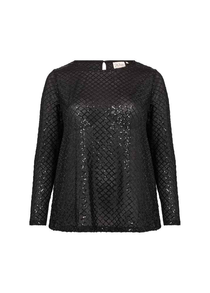 Wasabi glitter shirt W20460 Zwart