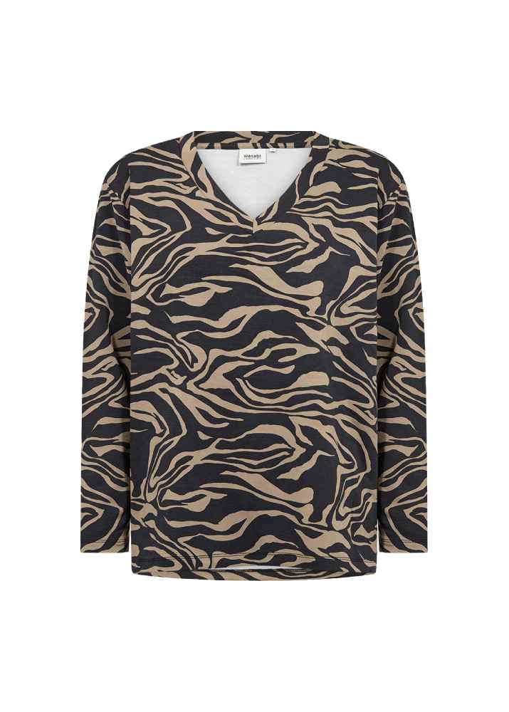 Wasabi shirt zwart, detailfoto