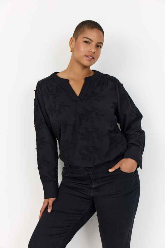 Wasabi shirt met motief W10485 LONIA Zwart