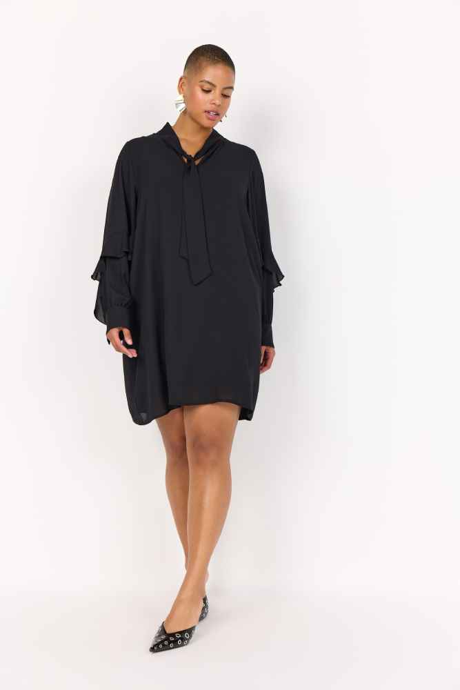 Wasabi voile jurk met strik detail W10602 Therese Zwart