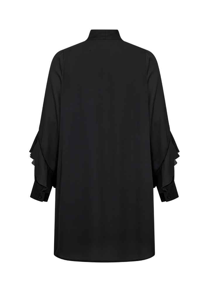 Wasabi voile jurk met strik detail W10602 Therese Zwart