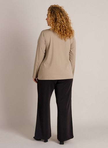 Yest Curve shirt v-hals travelstof Zada A006629 Taupe
