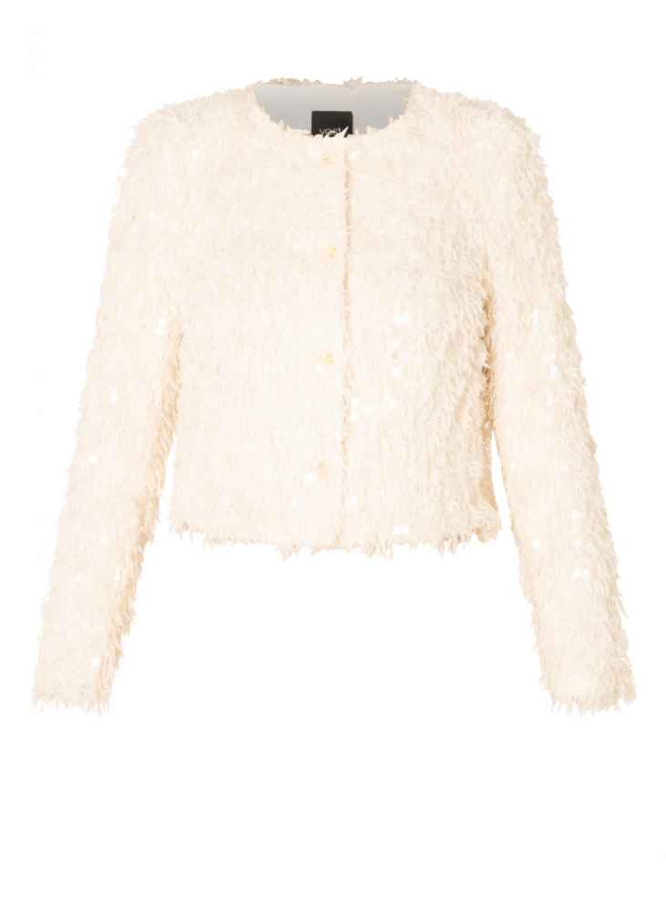 Yest Curve fluffy vest met pailetten A005847 off white