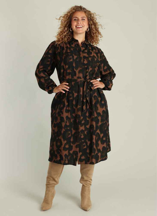 Yest Curve jurk Graciela (A005793) bruin