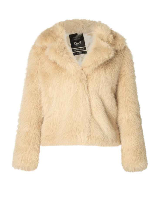 Yest Curve korte jas van imitatiebont A005979 Antonia  Beige