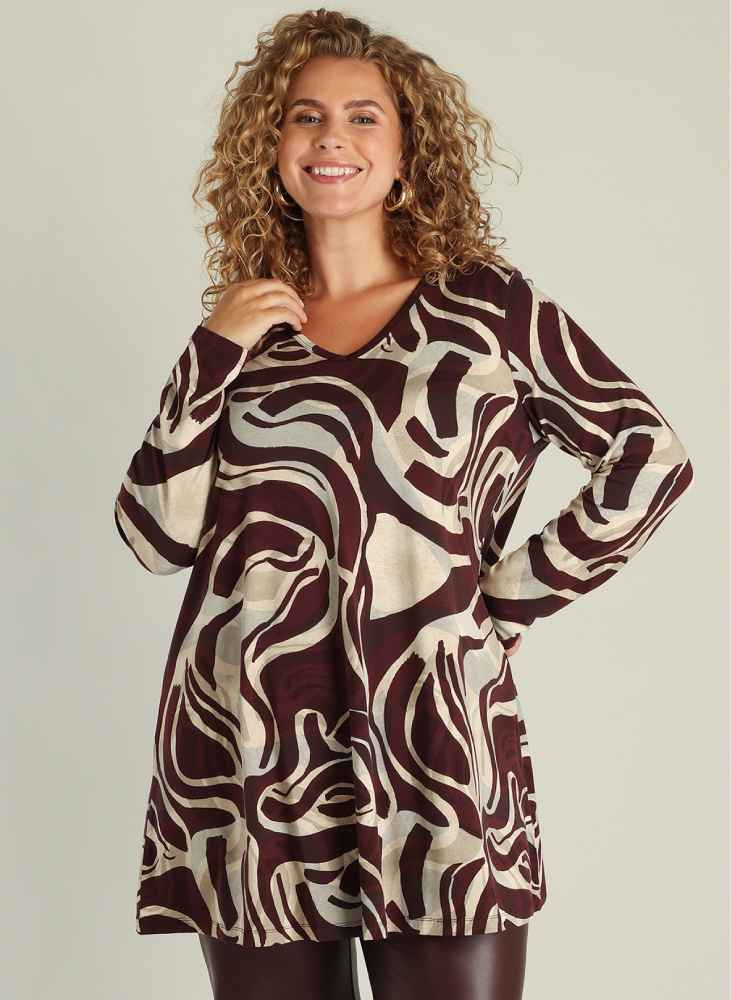 Yest Curve shirt A-lijn A006004 Ankaria Bordeaux