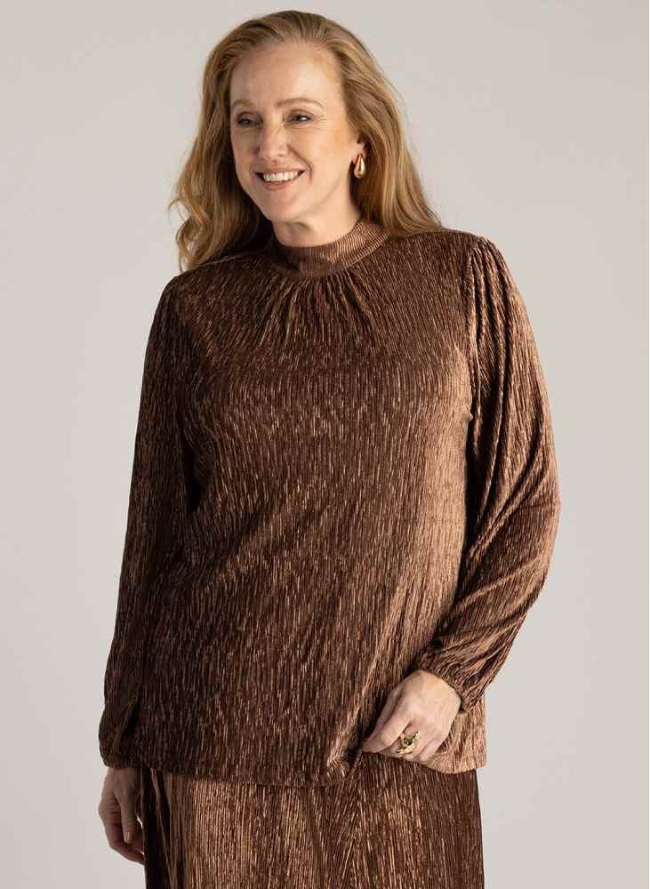 Yest Curve shirt A005935 bruin