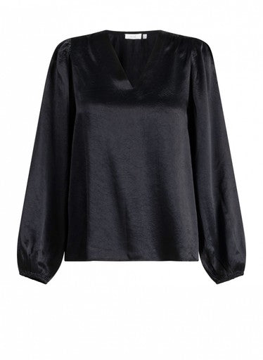 Yest Curve blouse zwart, detailfoto