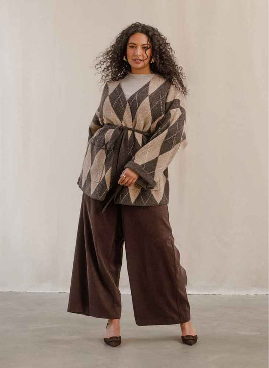 Yest Curve vest Velora bruin