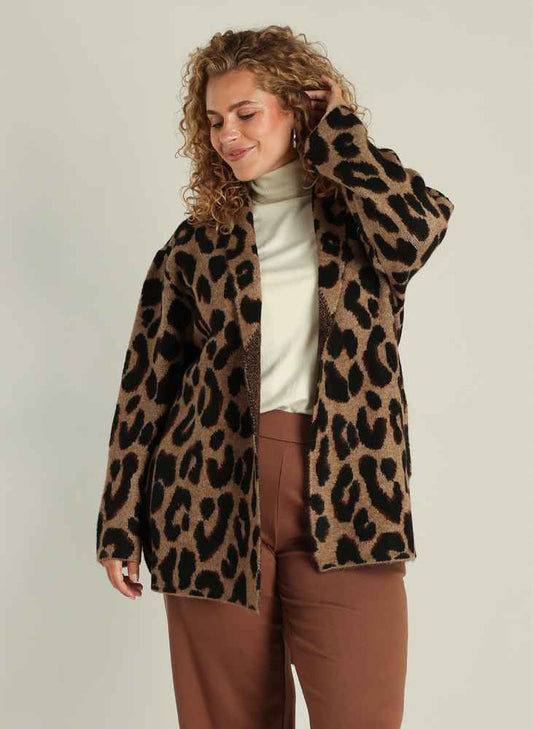 Yest Curve vest met panterprint A005838 Leopard
