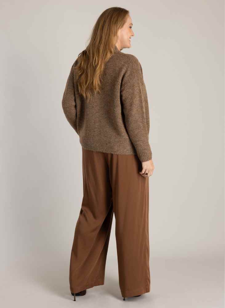 Yest Curve vest met rits A006021 Haniya bruin