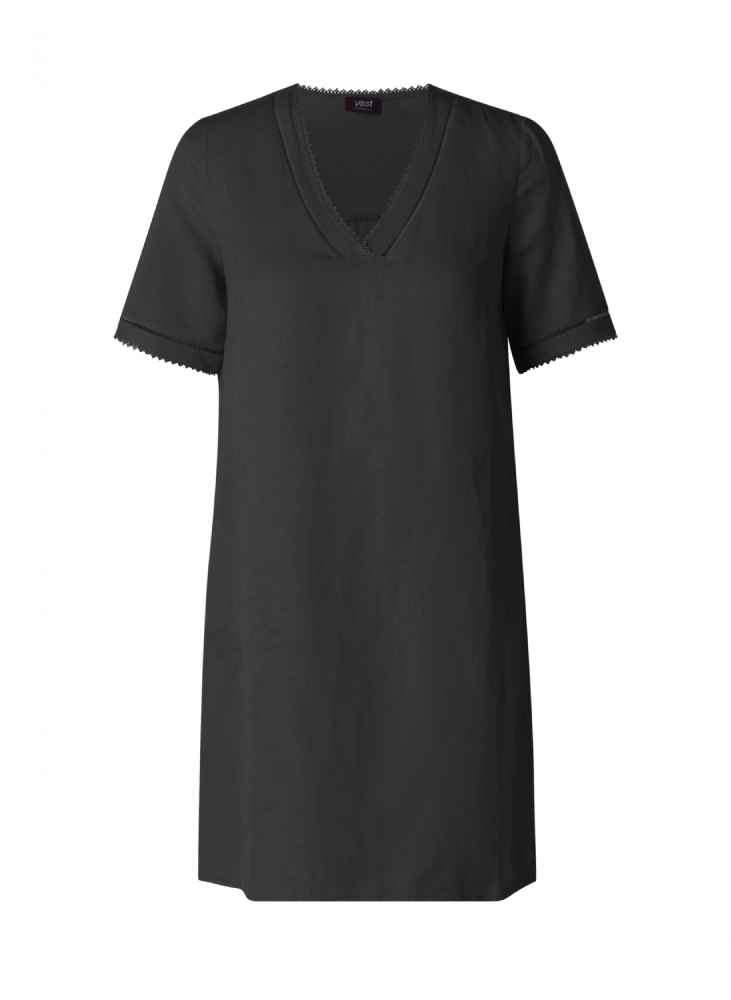 Yesta jurk met kanten details A005307 Zwart