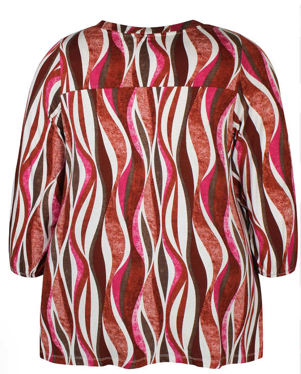 Zhenzi shirt Sylva maroon, detailfoto