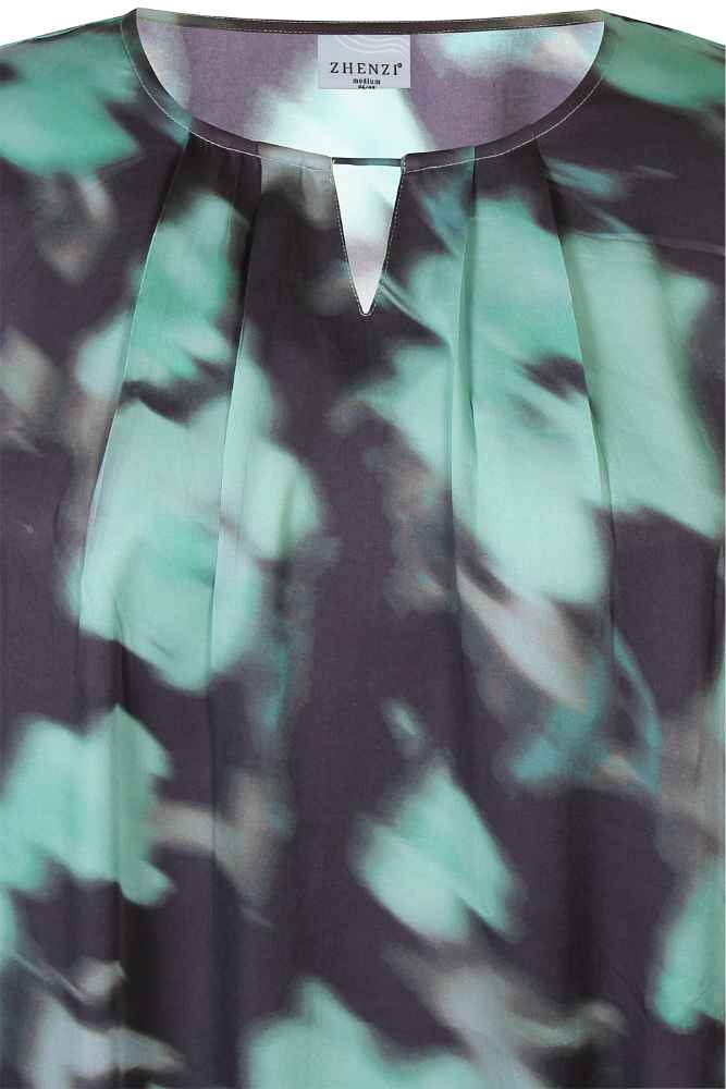Zhenzi shirt met print 201131 Vera Teal